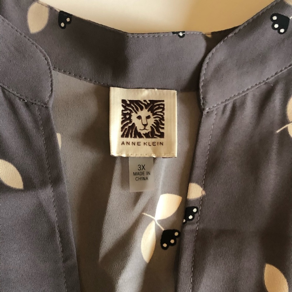 Anne Klein Gray Midi Dress with White Floral Print - Picture 10 of 14